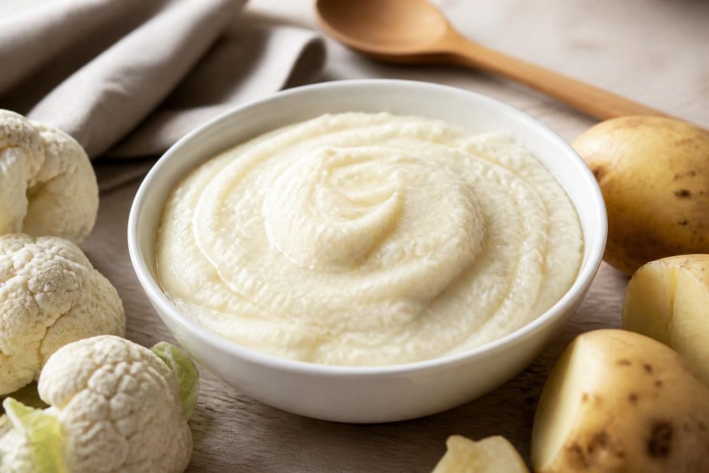 découvrez notre recette facile de purée de choux-fleur et pomme de terre, onctueuse et légère, idéale pour un repas sain et gourmand.