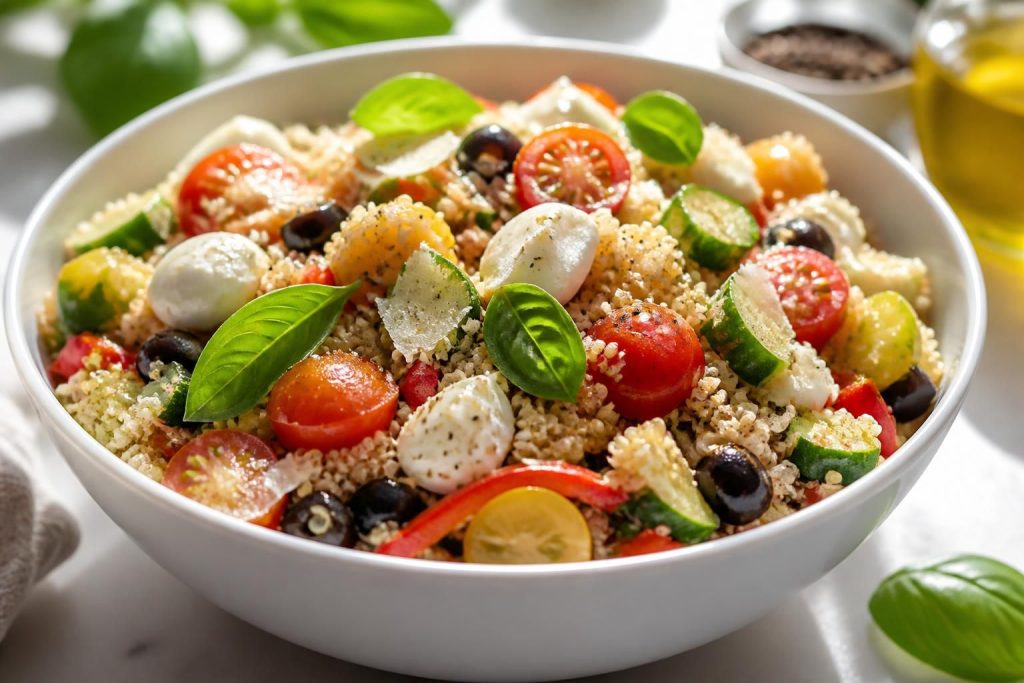 découvrez notre recette de salade quinoa italienne, une préparation fraîche, saine et pleine de saveurs méditerranéennes, parfaite pour un repas léger et gourmand.