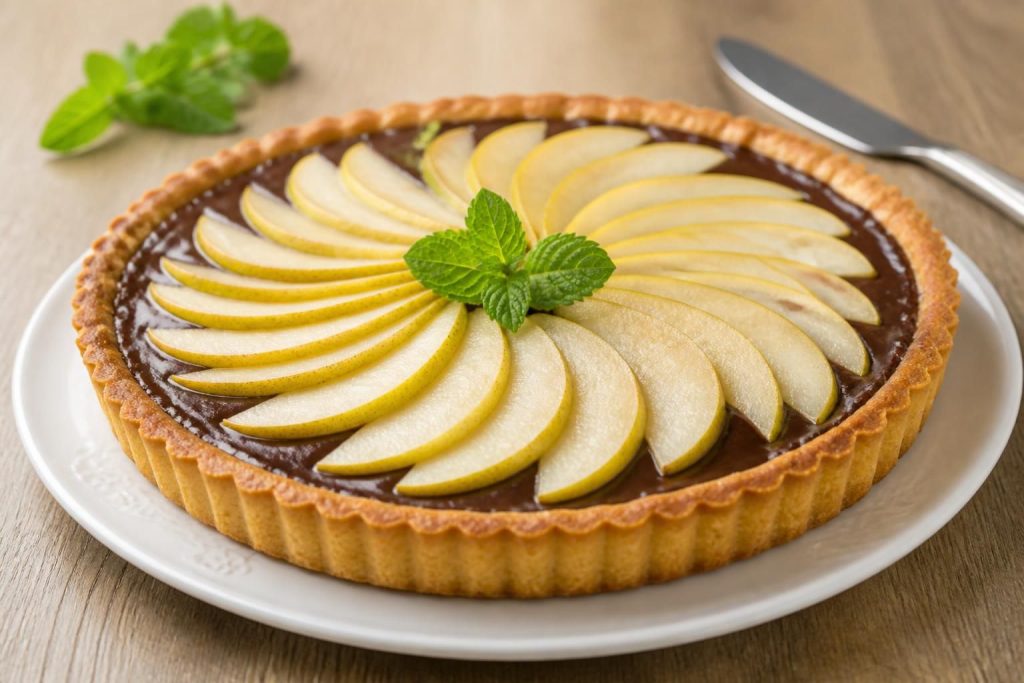 découvrez une recette gourmande de tarte choco poires fraîches alliant douceur du chocolat et fraîcheur des fruits pour un dessert parfait.
