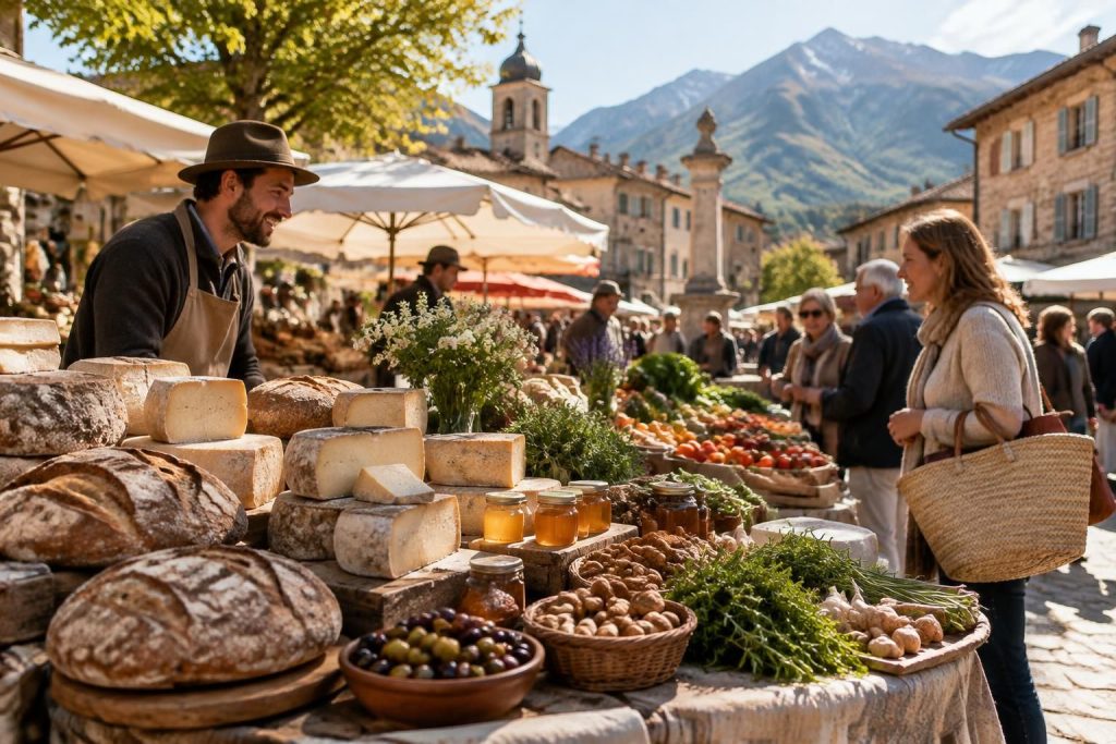 découvrez le marché d’embrun et savourez les produits locaux, spécialités et saveurs authentiques des alpes du sud.
